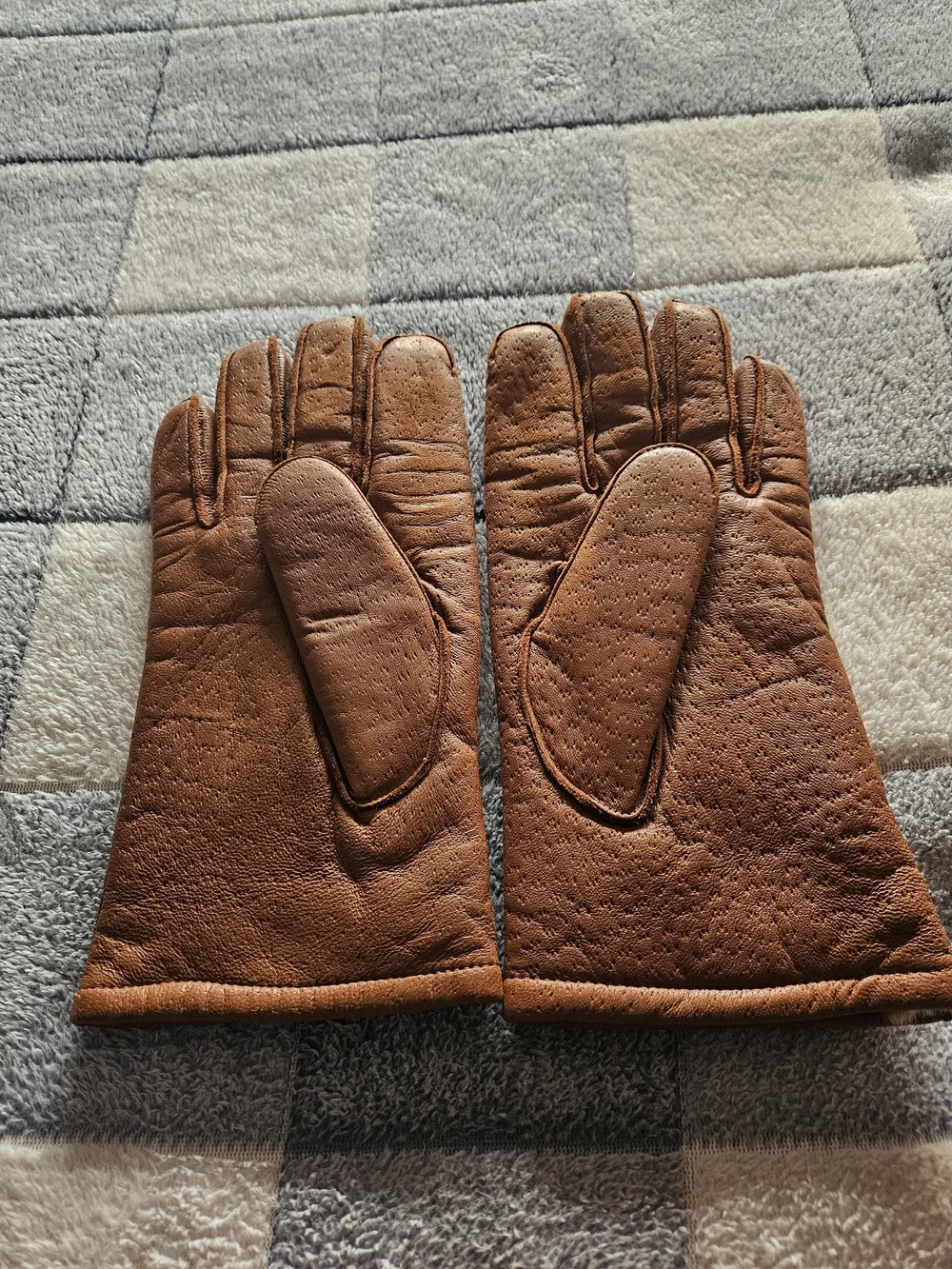 Sutton's Ladies Classic Brown Leather Driving Gloves Rabbit Fur Lined
